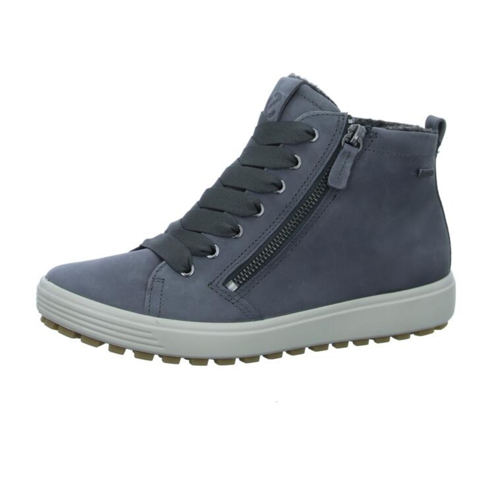 ECCO Soft 7 Tred GORE-TEX High Top Sneaker Marine Cow Oil Nubuck 7.5W Blue